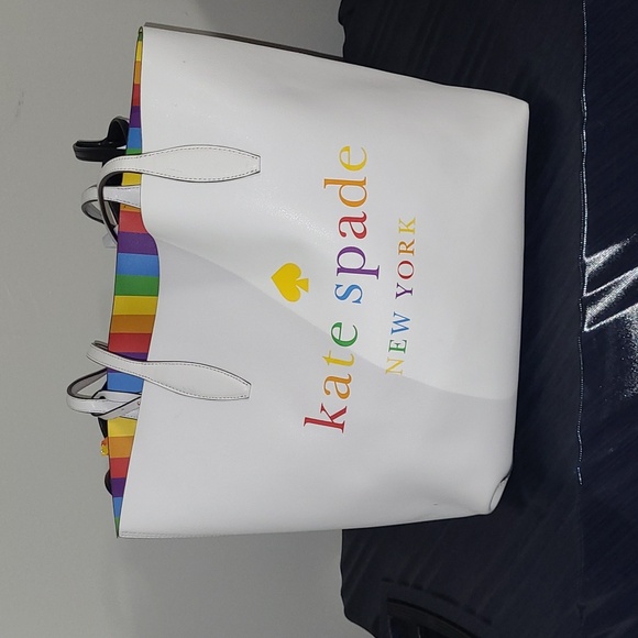 kate spade Handbags - Limited EditionKate Spade Large Reversible Tote with attached wristlet.